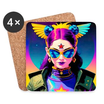 Beautiful festival, gamer girl, Boho, summer days - Coasters (set of 4) - white - Front