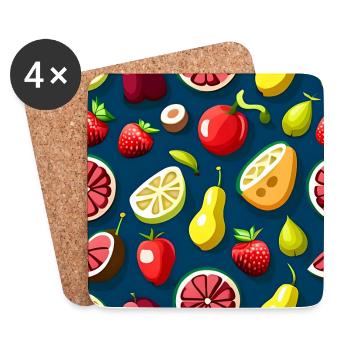 Frucht-Medley-Genuss-Muster - Untersetzer (4er-Set) - Weiß - Vorne