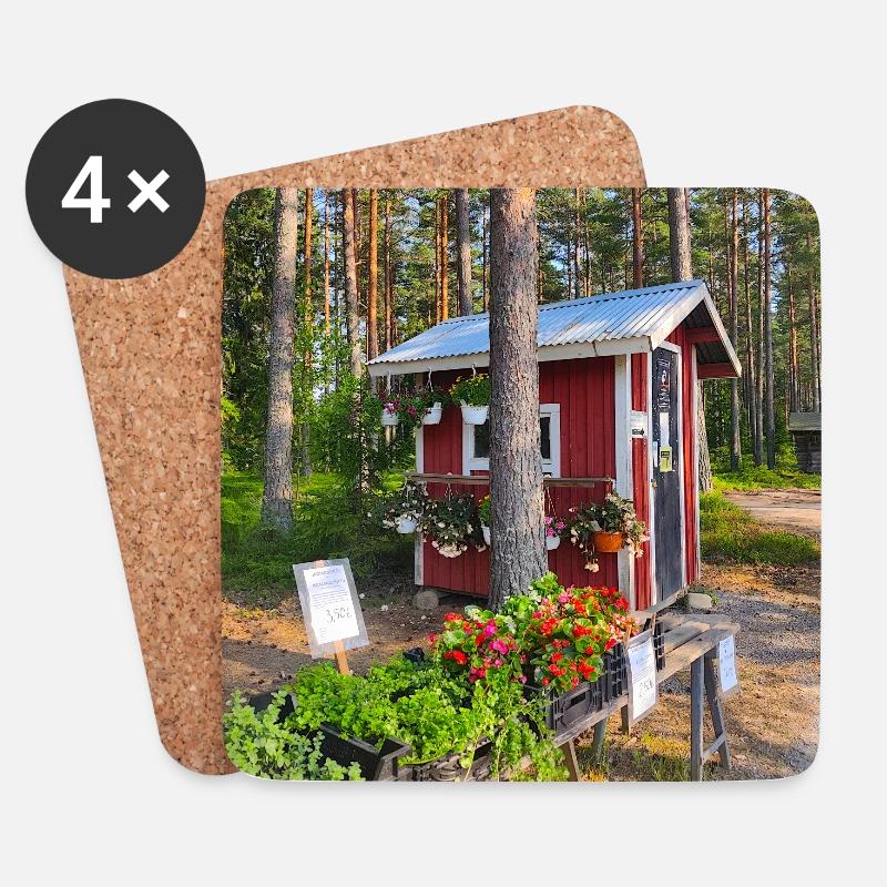 Laden am Straßenrand - Untersetzer (4er-Set) - Weiß