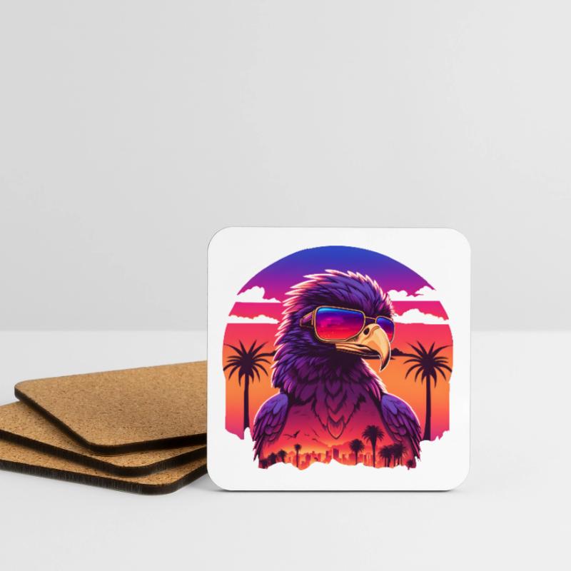 Synthwave eagle Coasters (set of 4)