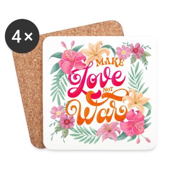 Make Love. Not War - Untersetzer (4er-Set) - Weiß - Vorne