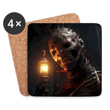 Horror Totenkopf Halloween - Untersetzer (4er-Set) - Weiß - Vorne