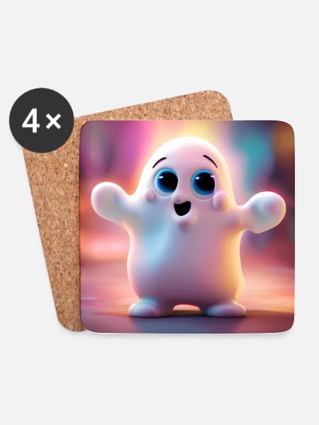Gentle Ghost - Coasters (set of 4) - white