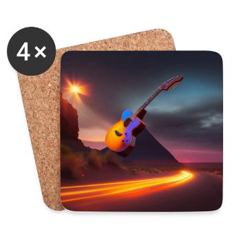 Gitarre - Untersetzer (4er-Set) - Weiß - Vorne