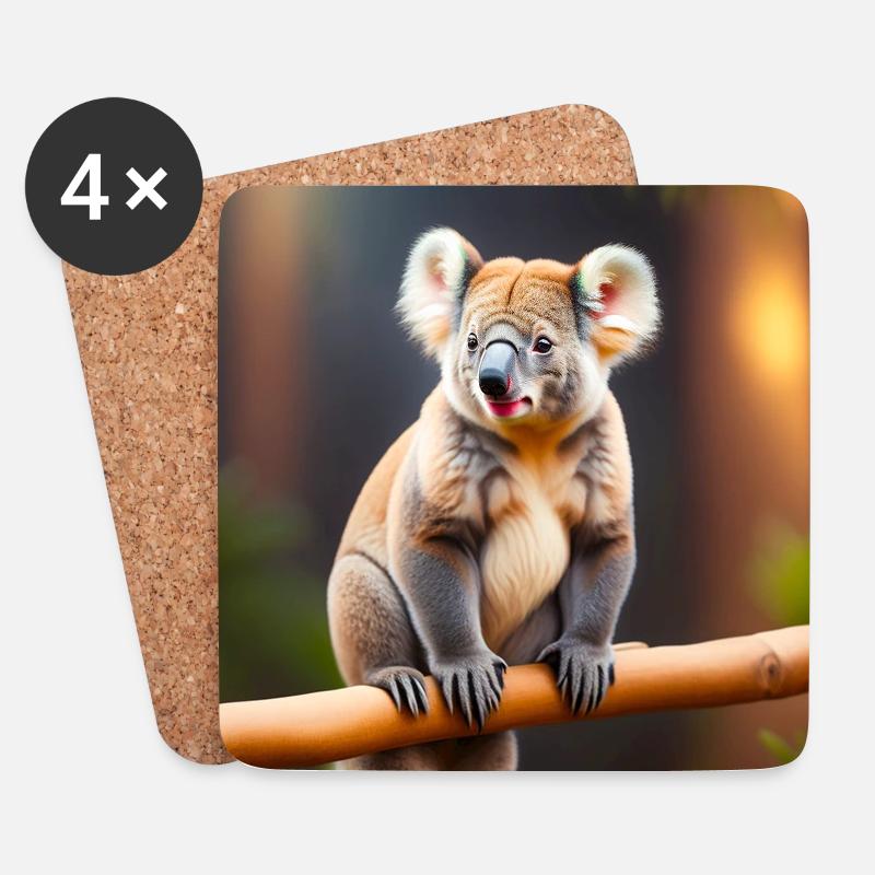 Koala Bär - Untersetzer (4er-Set) - Weiß