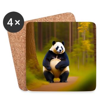 Panda Bear - Coasters (set of 4) - white - Front