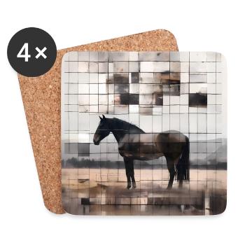Pferd - Untersetzer (4er-Set) - Weiß - Vorne