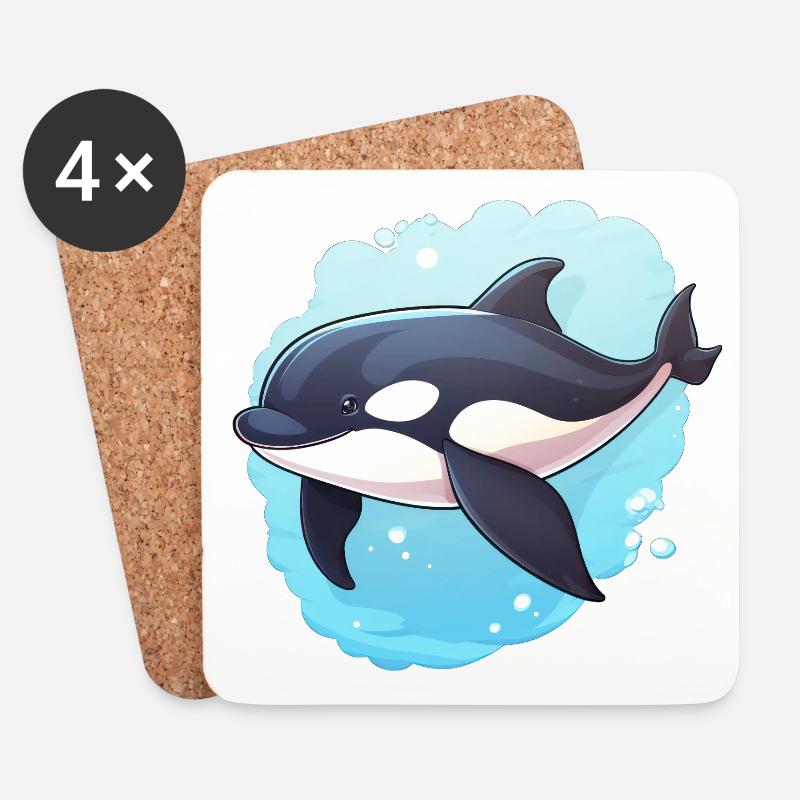Orca - Untersetzer (4er-Set) - Weiß