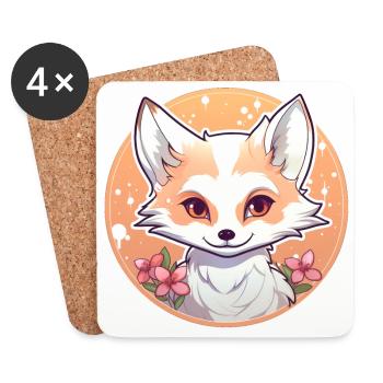 Fox Anime - Coasters (set of 4) - white - Front