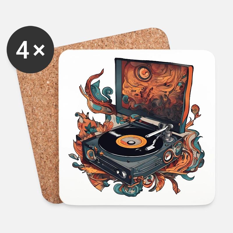 LP - Untersetzer (4er-Set) - Weiß
