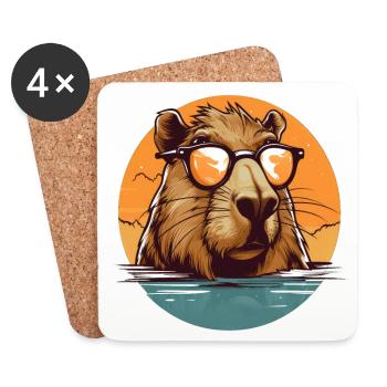 Capybara - Untersetzer (4er-Set) - Weiß - Vorne