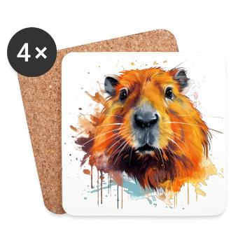 Capybara - Untersetzer (4er-Set) - Weiß - Vorne