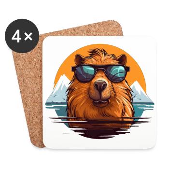 Capybara - Untersetzer (4er-Set) - Weiß - Vorne