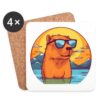 Capybara - Untersetzer (4er-Set) - Weiß - Vorne