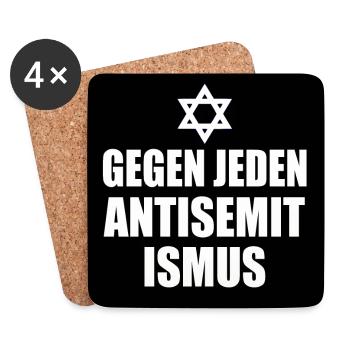 Gegen jeden antisemitismus - Untersetzer (4er-Set) - Weiß - Vorne