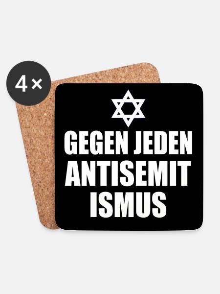 Gegen jeden antisemitismus - Untersetzer (4er-Set) - Weiß