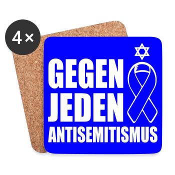 Gegen jeden antisemitismus - Untersetzer (4er-Set) - Weiß - Vorne