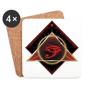 Horus Eye Égypte - Dessous de verre (lot de 4) - blanc - Devant
