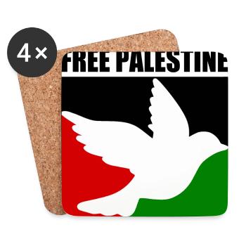 Free palestine - Dessous de verre (lot de 4) - blanc - Devant