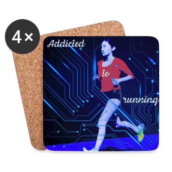 Jogger, femme accro au running - Dessous de verre (lot de 4) - blanc - Devant