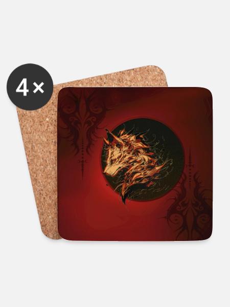 Mythisches Fantasietier - Untersetzer (4er-Set) - Weiß