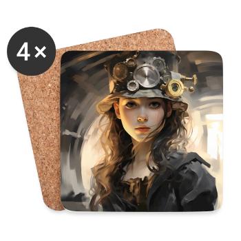 sherlock GIRL Steam punk - Dessous de verre (lot de 4) - blanc - Devant
