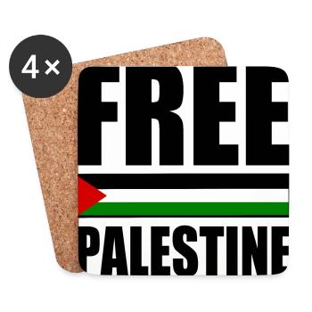 Free palestine - Dessous de verre (lot de 4) - blanc - Devant