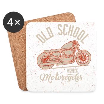 Bobber // Custom // Moto - Dessous de verre (lot de 4) - blanc - Devant