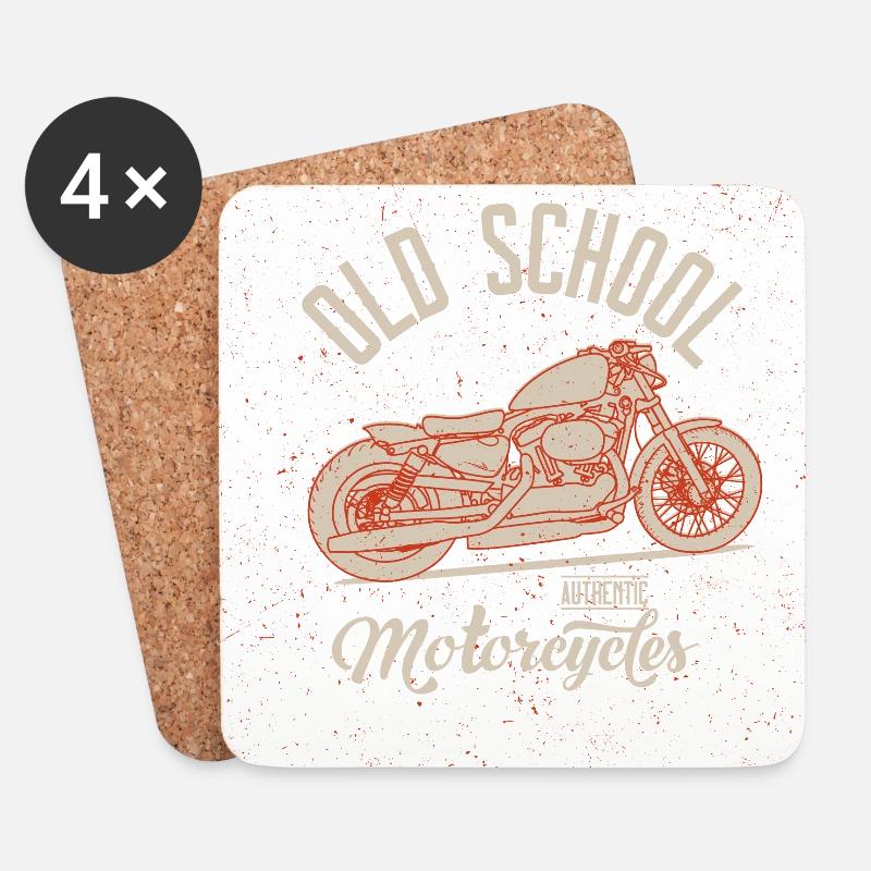 Bobber // Custom // Motorrad - Untersetzer (4er-Set) - Weiß