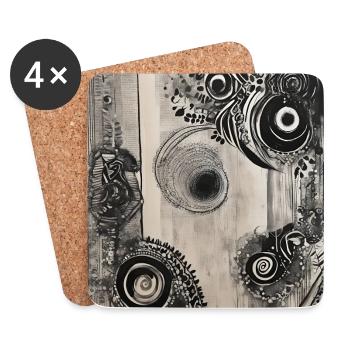 abstract universe - Coasters (set of 4) - white - Front