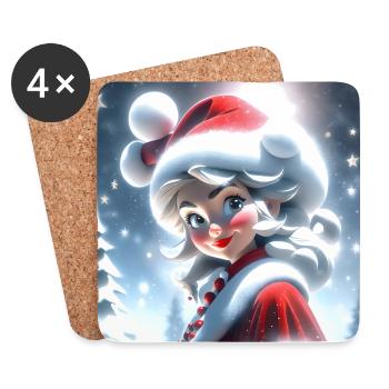 Frohe Weihnachten #1 - Untersetzer (4er-Set) - Weiß - Vorne
