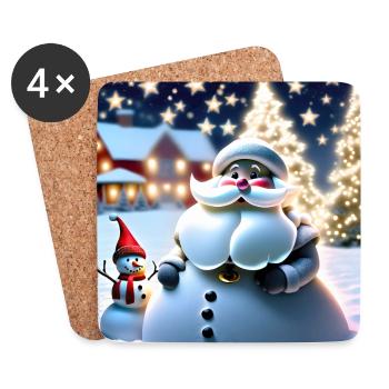 Joyeux Noel #5 - Dessous de verre (lot de 4) - blanc - Devant