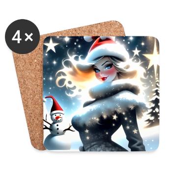 Frohe Weihnachten #7 - Untersetzer (4er-Set) - Weiß - Vorne