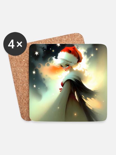 Merry Christmas #13 - Coasters (set of 4) - white