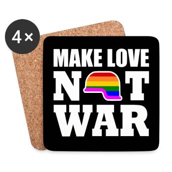 Make love not war - Dessous de verre (lot de 4) - blanc - Devant