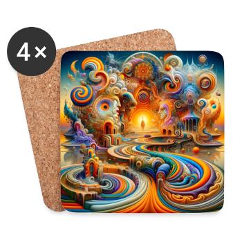 Tempel Psyart - Untersetzer (4er-Set) - Weiß - Vorne