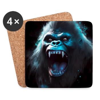 Gorilla 06 - Untersetzer (4er-Set) - Weiß - Vorne