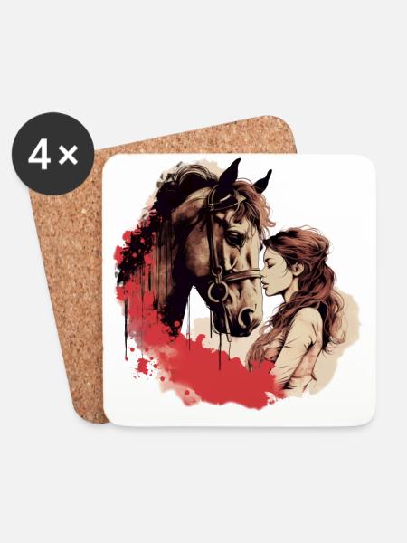 True Horse Love - Untersetzer (4er-Set) - Weiß