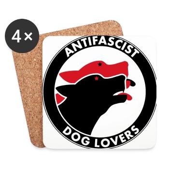 ANTIFASCIST DOG LOVER - Coasters (set of 4) - white - Front