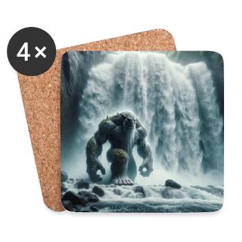 Troll in waterfall - Coasters (set of 4) - white - Front