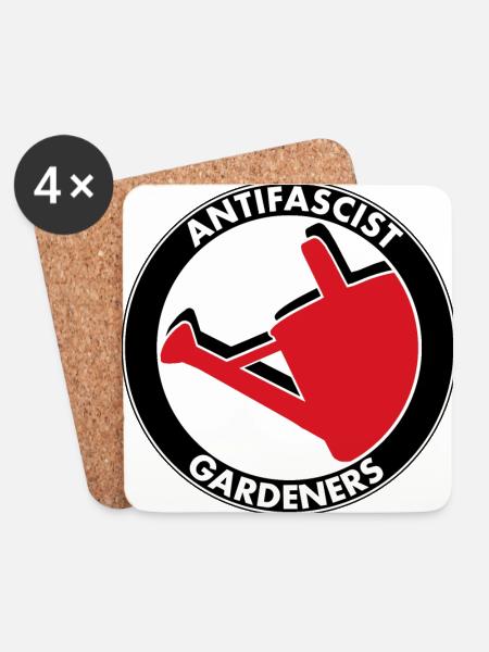 Antifascist Gardeners - Coasters (set of 4) - white