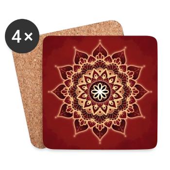 Root Chakra Mandala (Series) - Coasters (set of 4) - white - Front