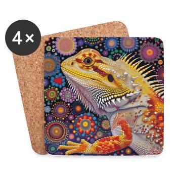 Bartagamen, echsen, bunt, tier, geschenk - Untersetzer (4er-Set) - Weiß - Vorne