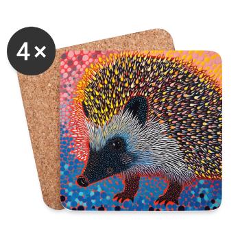 igel, bunt, tier, geschenk, geschenkidee - Untersetzer (4er-Set) - Weiß - Vorne