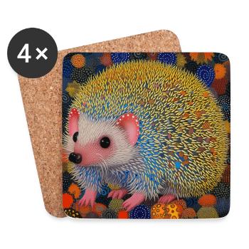 igel, bunt, tier, geschenk, geschenkidee - Untersetzer (4er-Set) - Weiß - Vorne