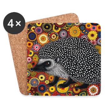 igel, bunt, tier, geschenk, geschenkidee - Untersetzer (4er-Set) - Weiß - Vorne