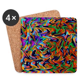 liquid abstract colors wallpaper background - Coasters (set of 4) - white - Front