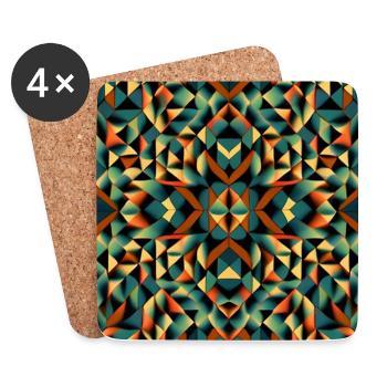 Geometrische Abstraktion - Untersetzer (4er-Set) - Weiß - Vorne
