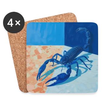 scorpion, bunt, tier, geschenk, geschenkidee - Untersetzer (4er-Set) - Weiß - Vorne