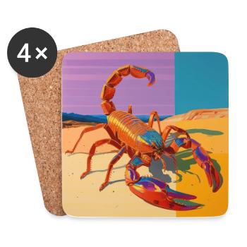scorpion, bunt, tier, geschenk, geschenkidee - Untersetzer (4er-Set) - Weiß - Vorne